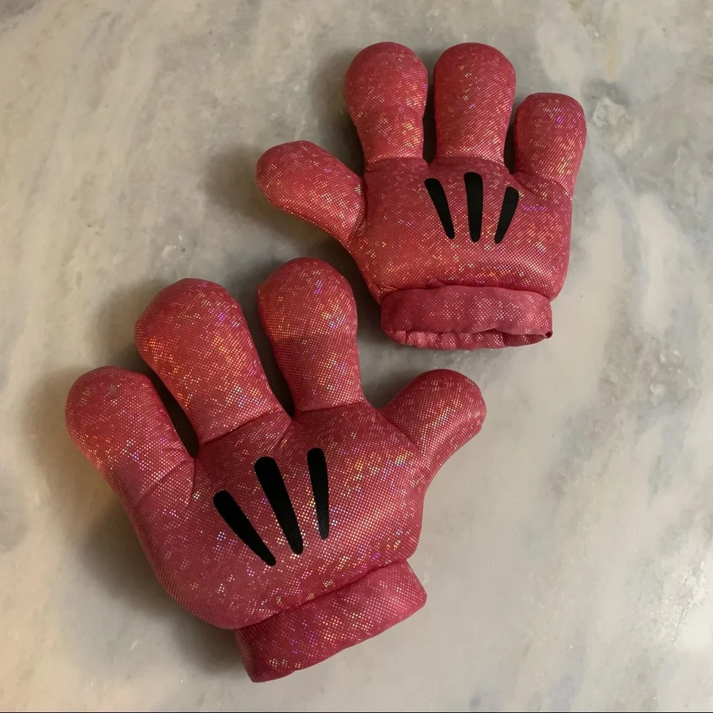 Disney Parks Store Mickey Minnie Mouse Plush Big PINK hands gloves 10